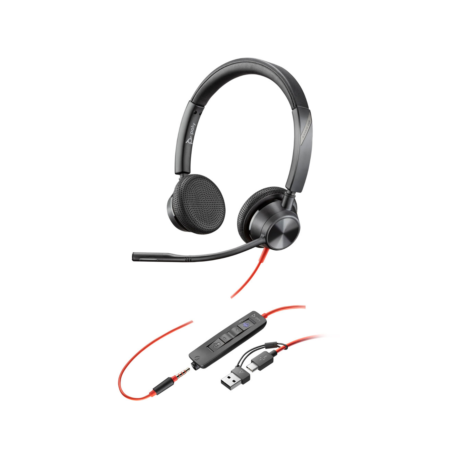 HP Poly Blackwire 3325 USB-C Microsoft Teams Stereo Business Headset