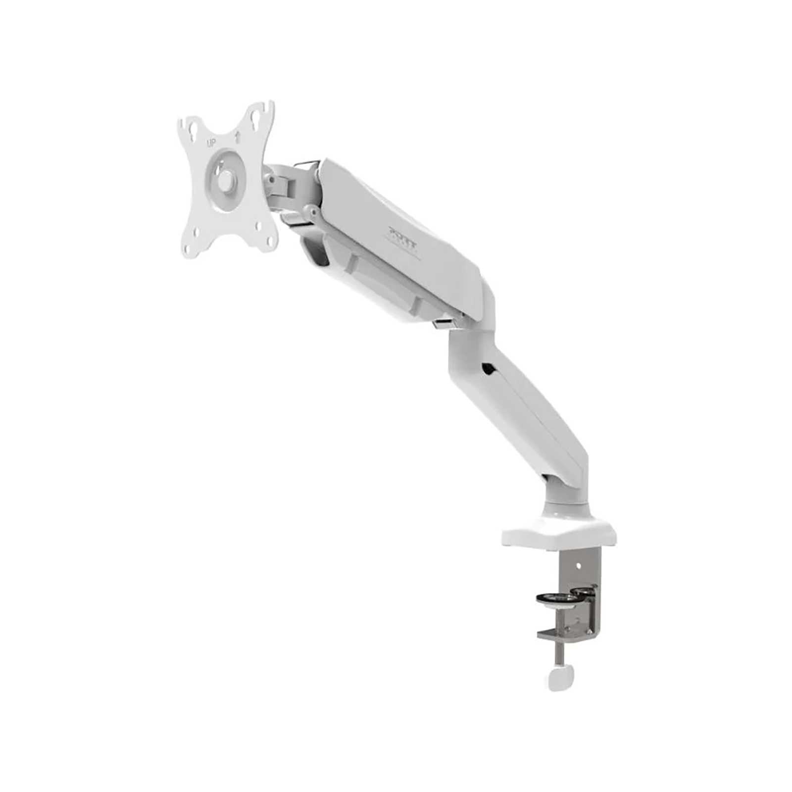 Port Single-Screen White Vesa Mountable Monitor Arms