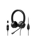 Port Black Comfortable Office Stereo USB Headset