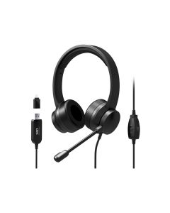 Port Black Comfortable Office Stereo USB Headset