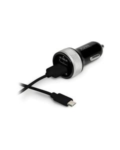Port Car Charger 2X USB and Lighting Smart Charge Black