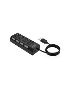 Port USB2.0 Black Plug & Play 4-port Hub