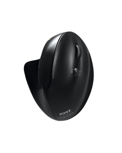 Port Connect Black Ergonomic Rechargeable Bluetooth Mouse