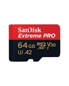 SANDISK EXTREME PRO MICROSDXC 64GB AND SD ADAPTER AND RESCUEPRO DELUXE 170MBS A2 C10 V30 UHS I U3