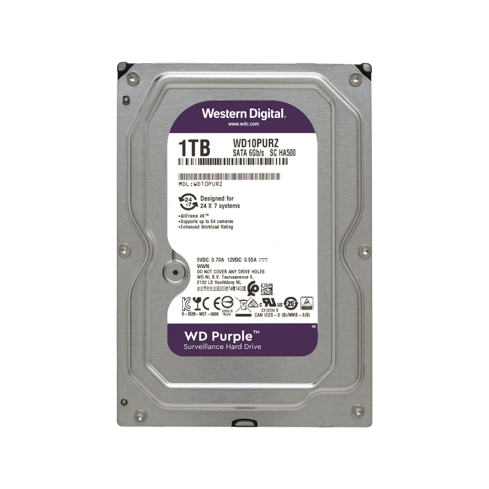 WD PURPLE 1TB 3.5 SURVEILLANCE HDD 64MB